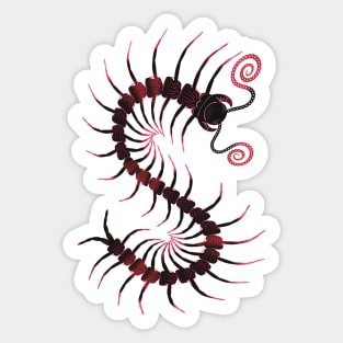 The Darkest Red Centipede Sticker